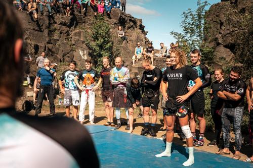 Wrestling vikings in Iceland