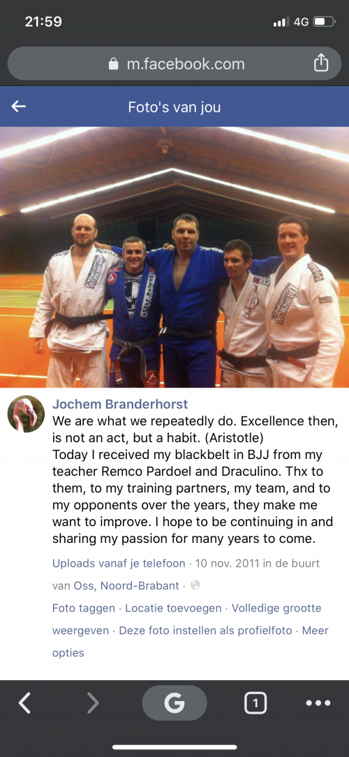 Black belt · November 10, 2011 · Promoted by Remco Pardoel & Draculino