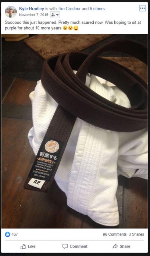 Brown belt · November 7, 2015 · Promoted by Josh Mancuso
