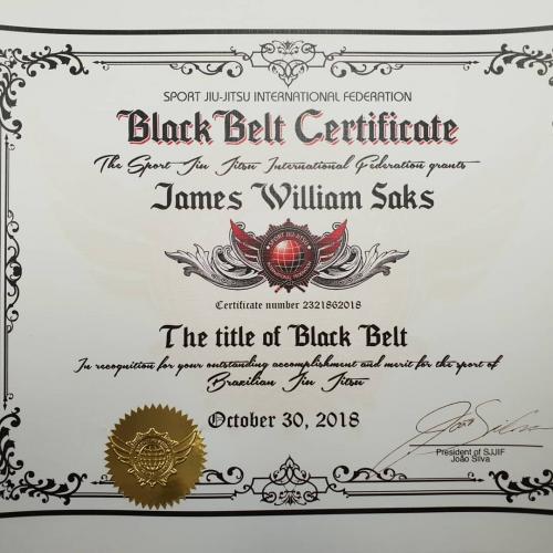Black belt · October 30, 2018 · Promoted by Joao Sliva
