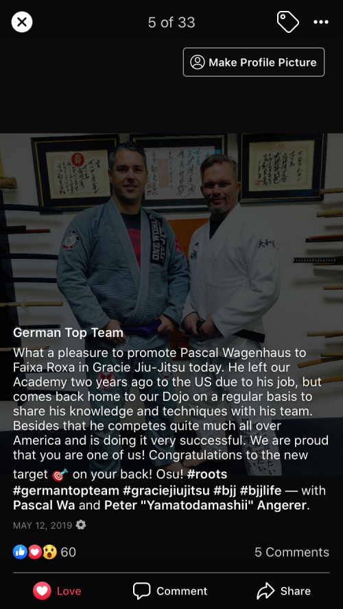Purple belt · May 17, 2019 · Promoted by Peter Angerer