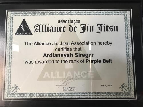 Purple belt · April 7, 2018 · Promoted by Deddy Wigraha