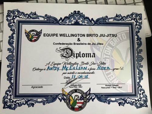 Purple belt · November 7, 2018 · Promoted by Wellington Brito