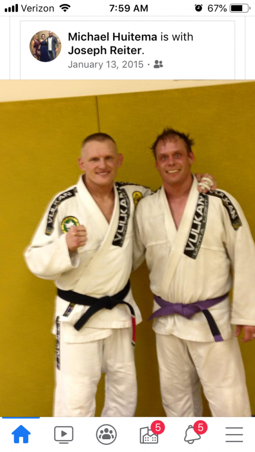 Purple belt · January 13, 2015 · Promoted by Mike Huitema