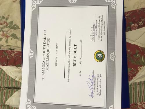 Blue belt · November 1, 2012 · Promoted by Mike Huitema