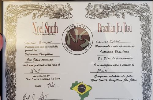 Blue belt · September 9, 2015 · Promoted by Noel Smith