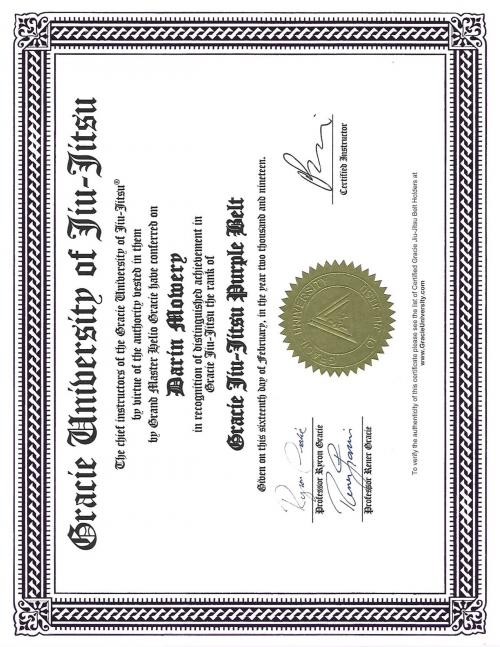 Purple belt · February 16, 2019 · Promoted by Steve Maxwell