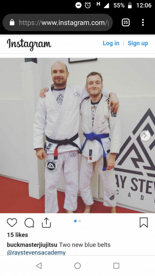 Blue belt · December 15, 2018 · Promoted by Thomas Buckmaster
