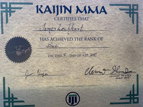 Blue belt · December 18, 2018 · Promoted by Clement Shields