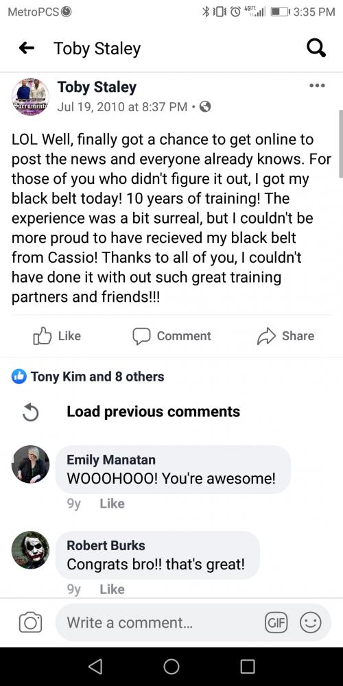 Black belt · July 19, 2010 · Promoted by Cassio Werneck