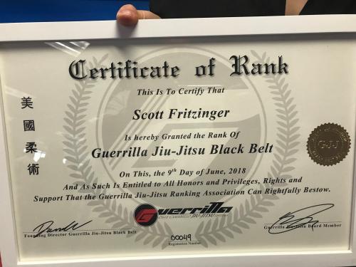 Black belt · June 9, 2018 · Promoted by Dave Camarillo (Guerrilla Jiu Jitsu)