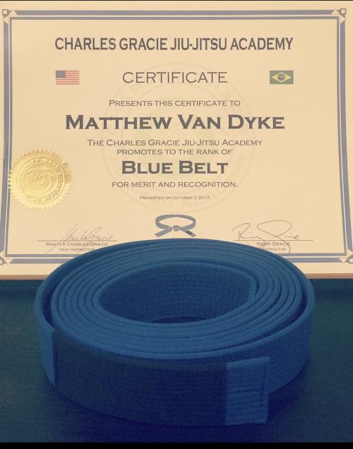 Blue belt · October 7, 2017 · Promoted by Charles Gracie