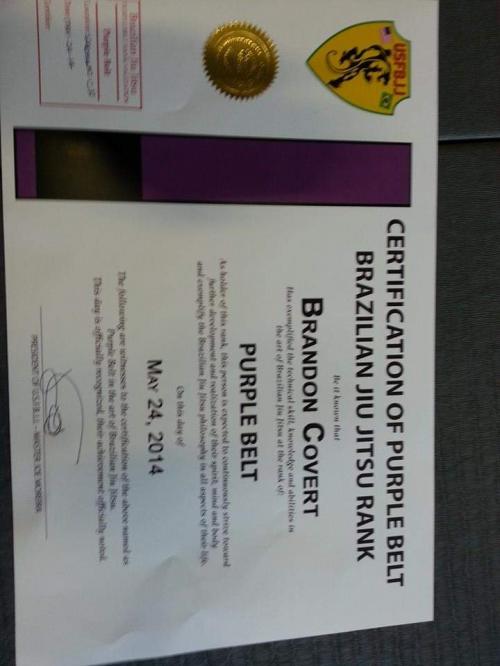 Purple belt · May 24, 2014 · Promoted by Anthony Hanks