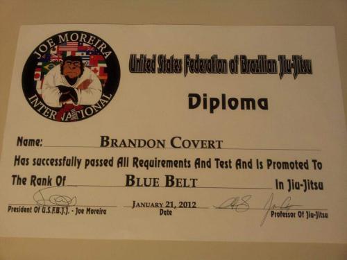 Blue belt · January 21, 2012 · Promoted by Anthony Hanks