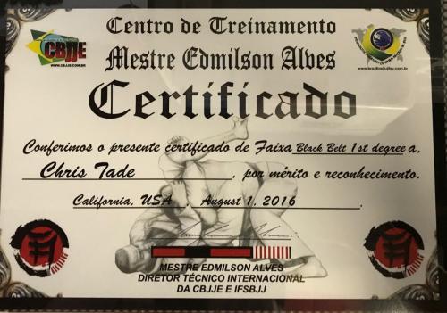 Black belt 1st degree · August 1, 2016 · Promoted by Todd Nathanson