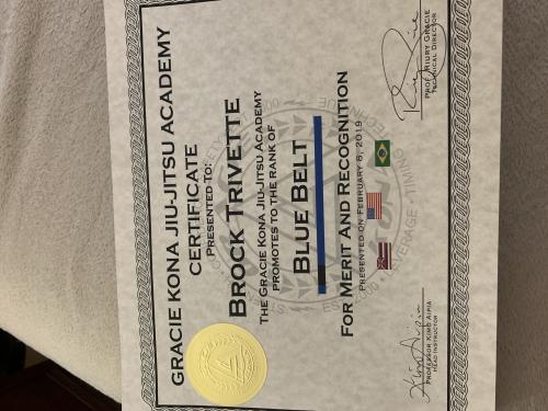 Blue belt · February 8, 2019 · Promoted by Kimo Aipia