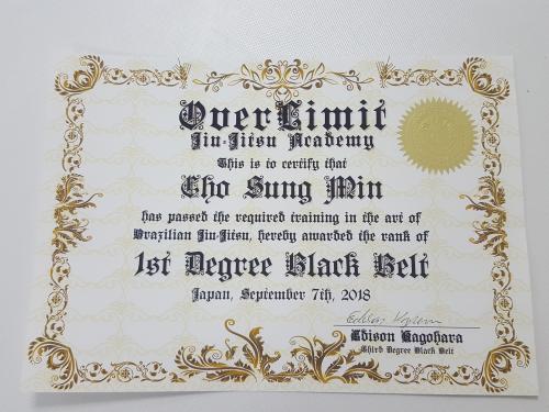Black belt · August 1, 2015 · Promoted by marcelo lim