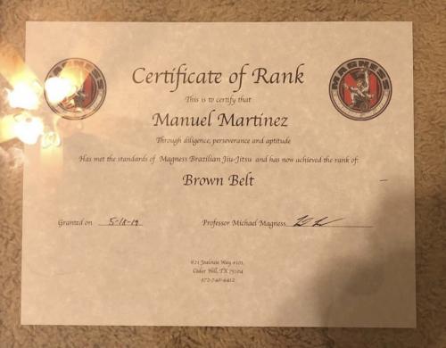 Brown belt · May 18, 2019 · Promoted by Michael Magness