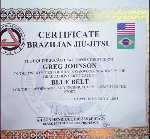 Blue belt · July 21, 2013 · Promoted by Ailson Brites “Jucão”