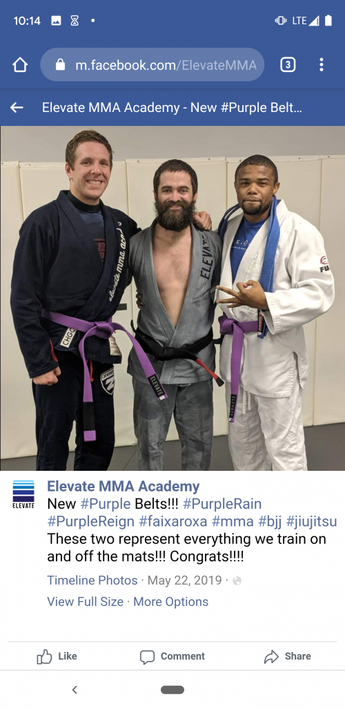 Purple belt · May 22, 2019 · Promoted by Cody Maltais