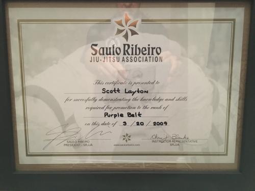 Purple belt · March 20, 2009 · Promoted by Saulo Ribeiro