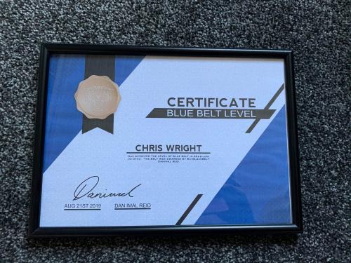 Blue belt · August 21, 2019 · Promoted by Daniel Reid