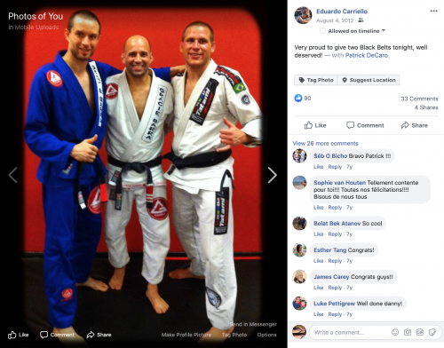 Black belt · August 4, 2012 · Promoted by Eduardo Carriello