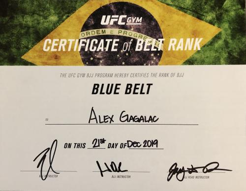 Blue belt · December 21, 2019 · Promoted by Jay Penn