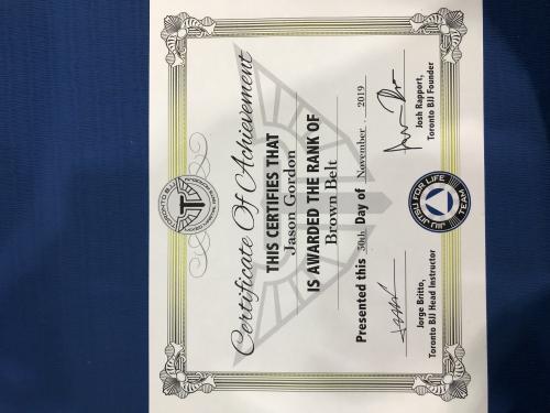 Brown belt · November 30, 2019 · Promoted by Jorge Britto
