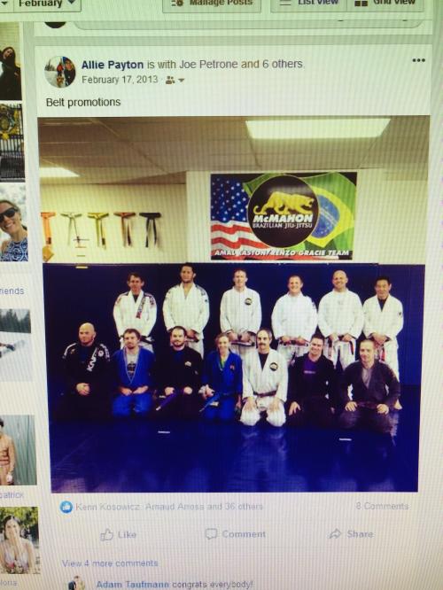 Purple belt · February 16, 2013 · Promoted by Finnie McMahon