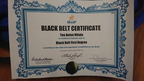 Black belt 1st degree · October 5, 2017 · Promoted by IBJJF