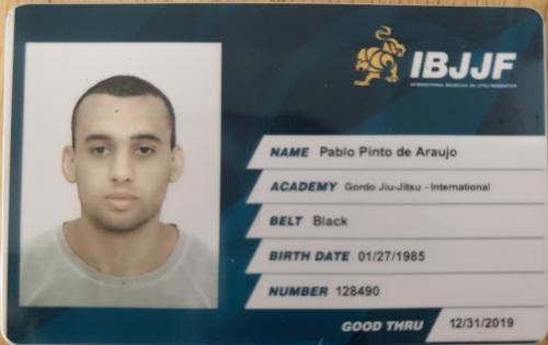 Black belt · January 26, 2017 · Promoted by Pedro Henrique Monnerat- Gordo Jiu Jitsu