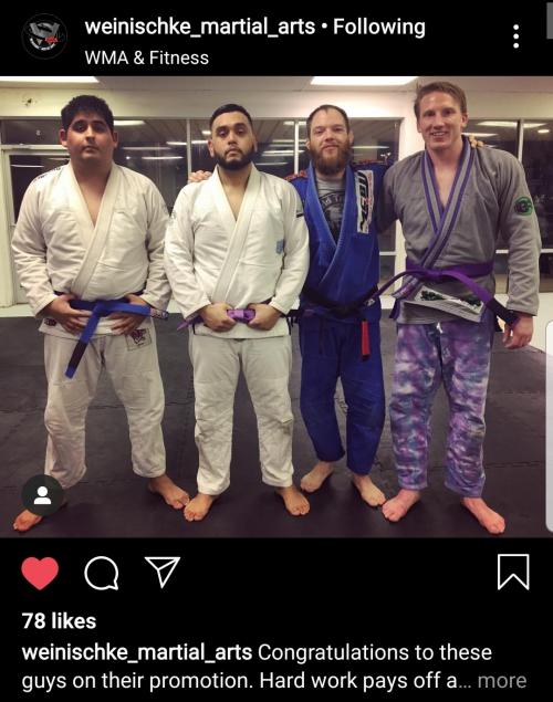Purple belt · February 4, 2019 · Promoted by Shane Weinischke