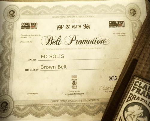 Brown belt · December 16, 2016 · Promoted by Carlos Melo