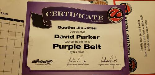 Purple belt · November 15, 2015 · Promoted by Guilhereme R Campos