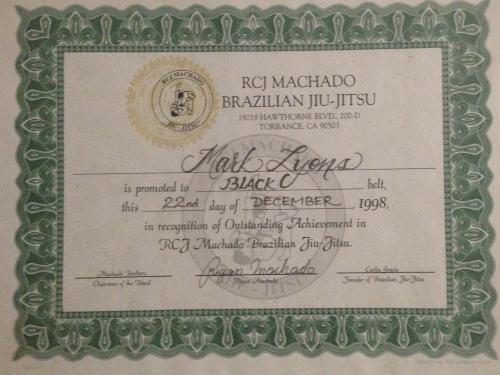 Black belt · December 22, 1998 · Promoted by Rigan Machado