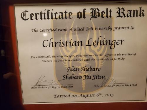 Black belt · August 6, 2015 · Promoted by Alan Shebaro