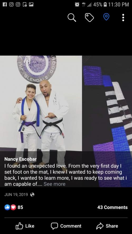 Purple belt · June 19, 2019 · Promoted by Gilbert Olivas