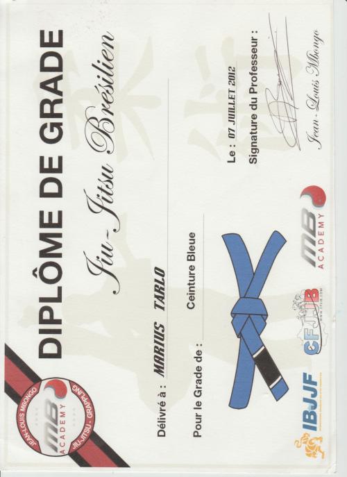 Blue belt · July 7, 2012 · Promoted by Jean-Louis Mbongo