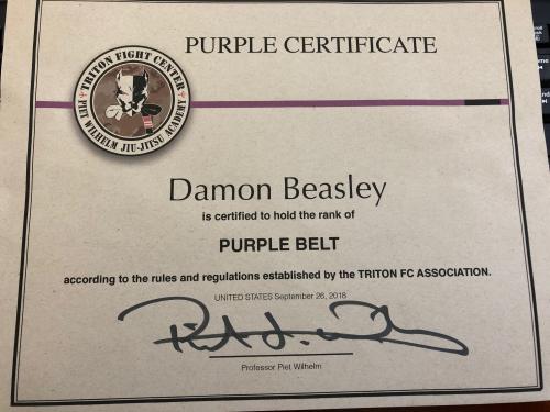 Purple belt · September 26, 2018 · Promoted by Piet Wilhelm