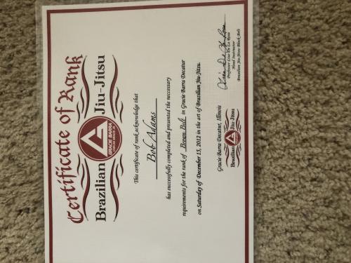 Brown belt · December 15, 2012 · Promoted by Lisa De La Rosa