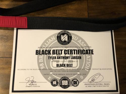 Black belt · December 20, 2019 · Promoted by Jay Pages