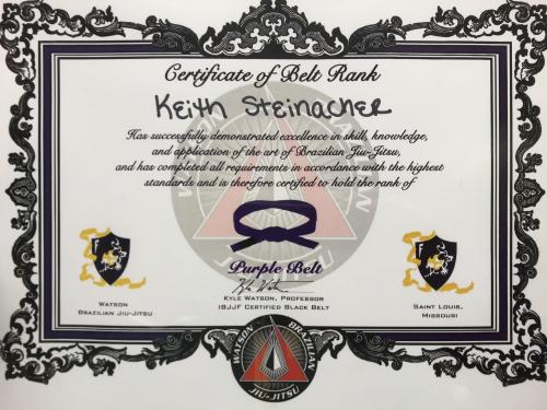 Purple belt · July 23, 2016 · Promoted by Kyle Watson