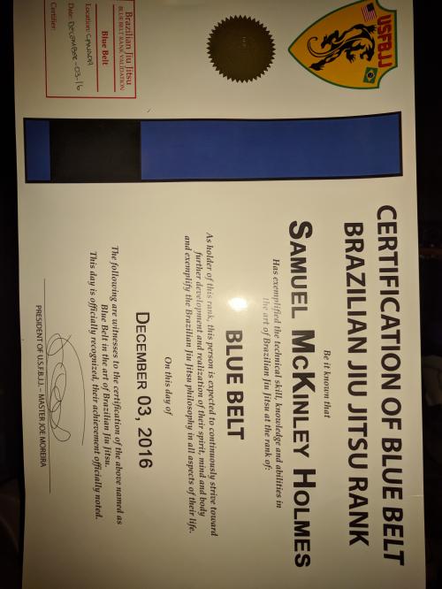 Blue belt · December 3, 2016 · Promoted by Joe Moreira