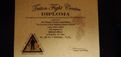 Brown belt · February 20, 2012 · Promoted by Piet Wilhelm