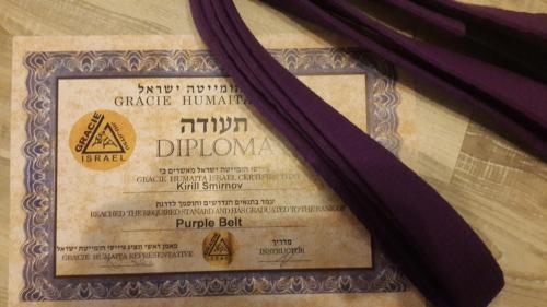 Purple belt · November 20, 2015 · Promoted by Itay Leibovich