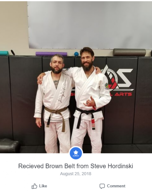 Brown belt · August 28, 2018 · Promoted by Chad Decker