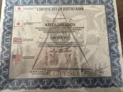Blue belt · June 8, 2019 · Promoted by Roger Sherrell