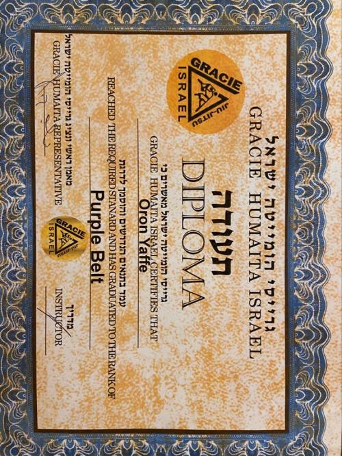 Purple belt · January 1, 2018 · Promoted by Itay Leibovich