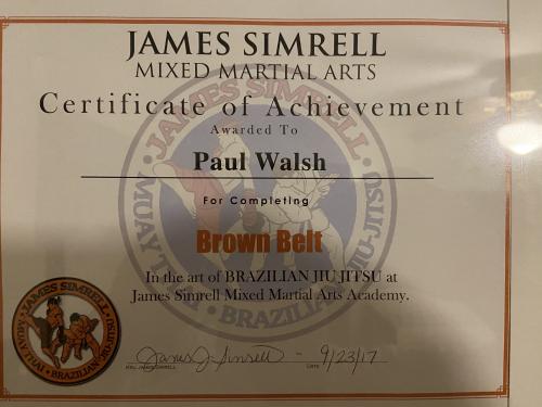 Brown belt · September 23, 2017 · Promoted by James Simrell